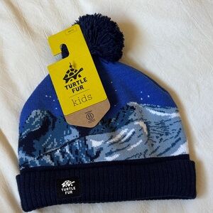 Turtle Fur Kids Blue Mountain Knit Pom Beanie